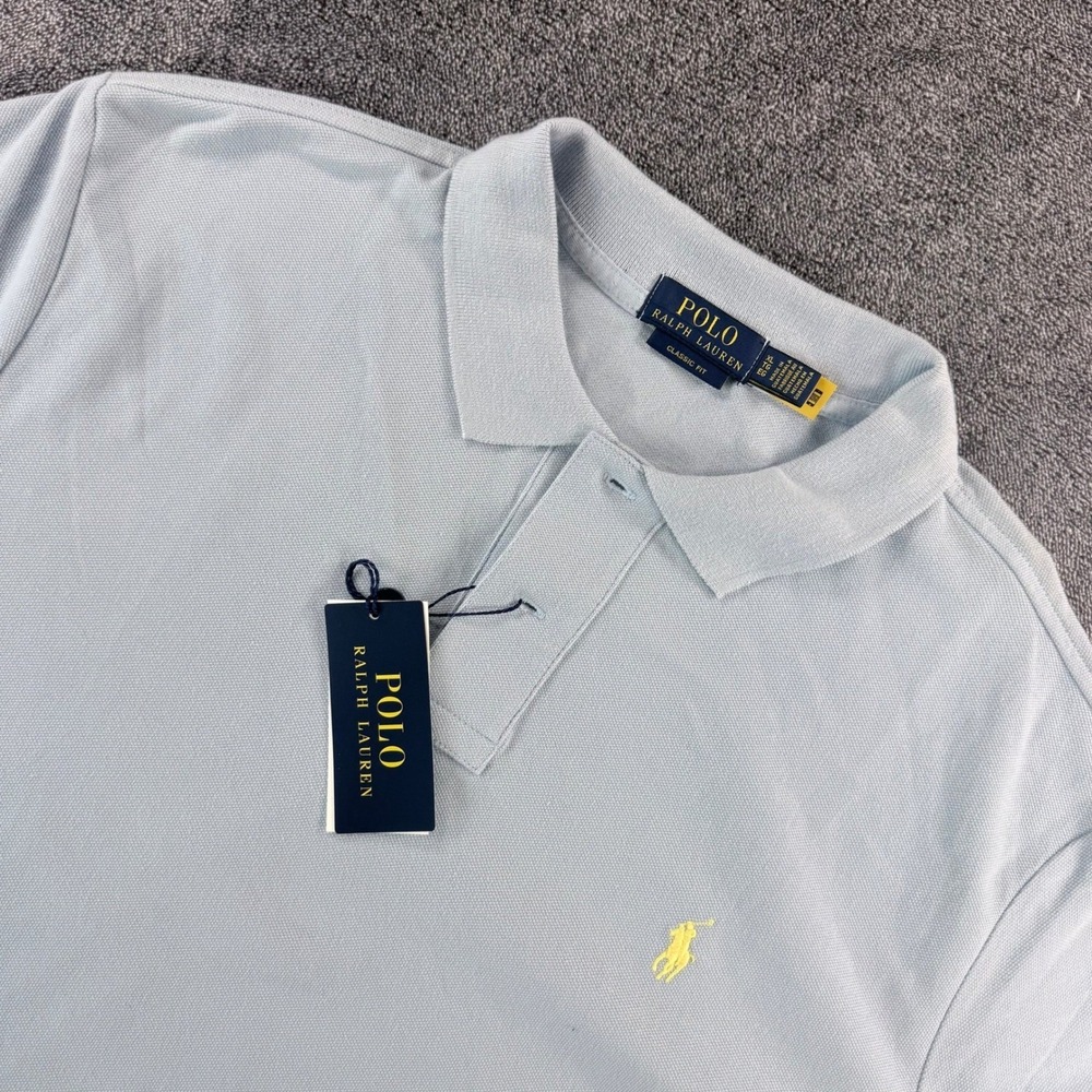 Polo Ralph Lauren Mens Classic Fit Short Sleeve Mesh Polo Shirt Blue XL NWT